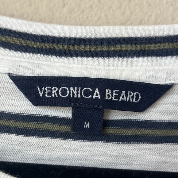 Veronica Beard Mason Baseball Tee in White Navy Stripe Size M - Picture 4 of 6